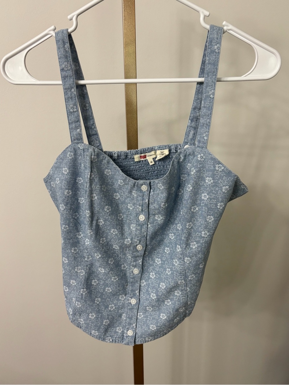 Levi's Light Blue Floral Button-Front Camisole